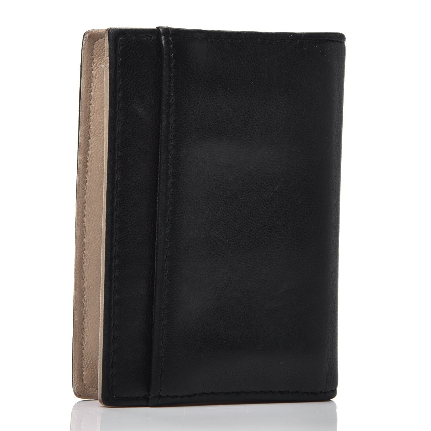 Chanel Lambskin CC Card Holder Wallet Black Gold 3 of 8