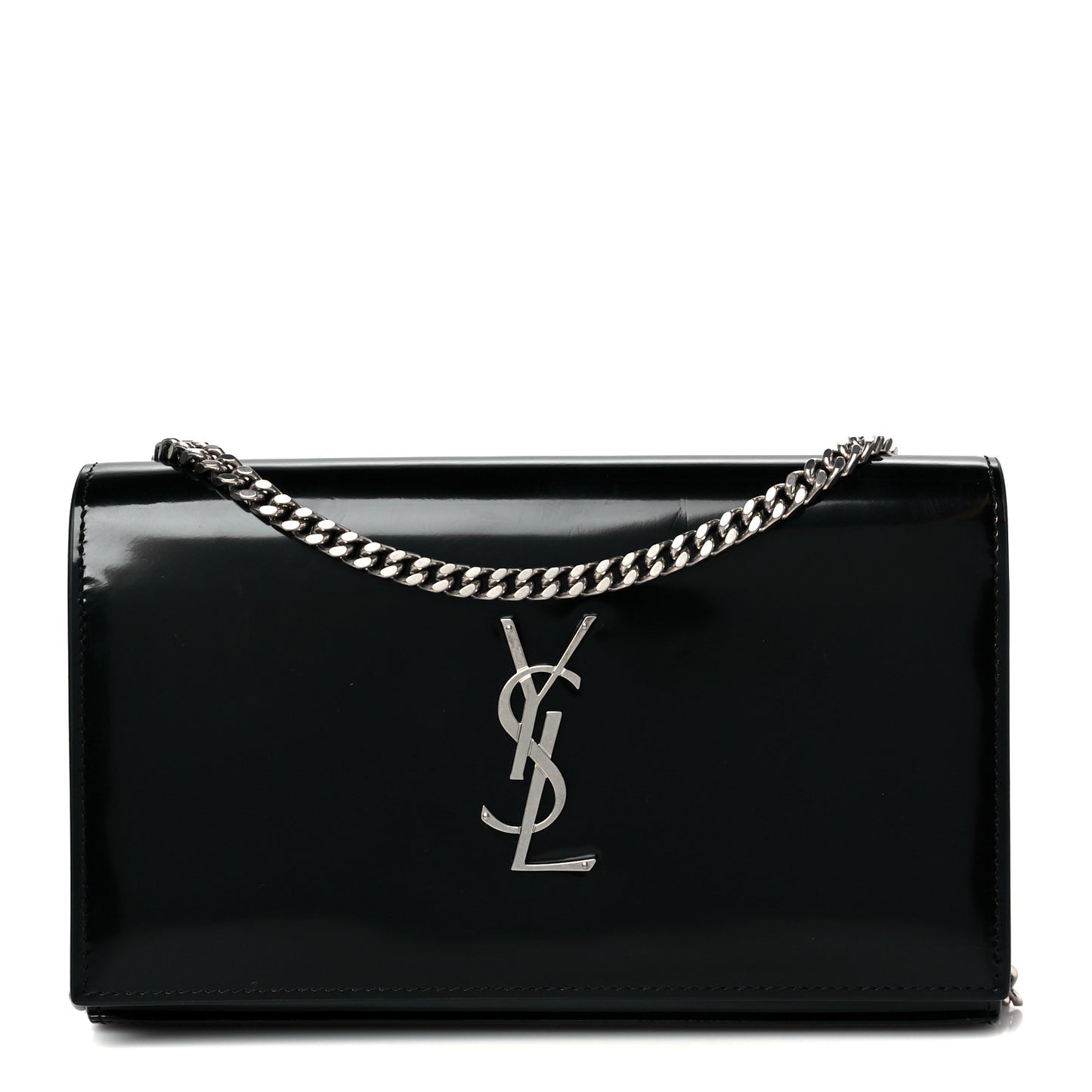 Glazed Calfskin Cassandre Wallet On Chain WOC Black