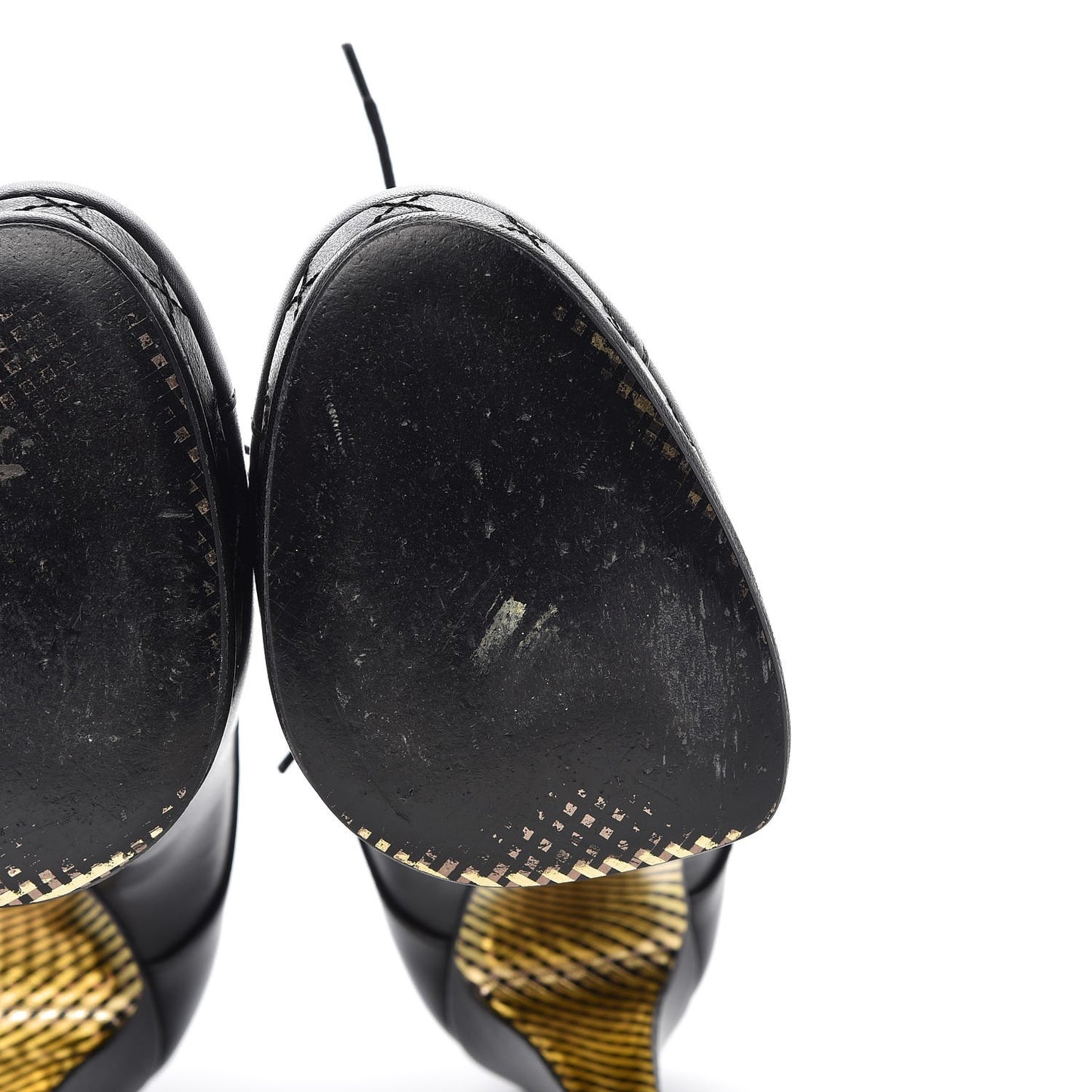 Lambskin CC Cap Toe Platform Short Boots 41 Black