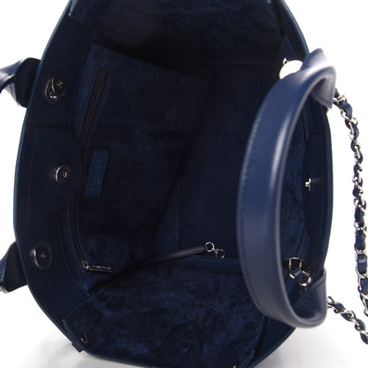 Chanel Caviar Small Studded Deauville Tote Navy 6 of 11