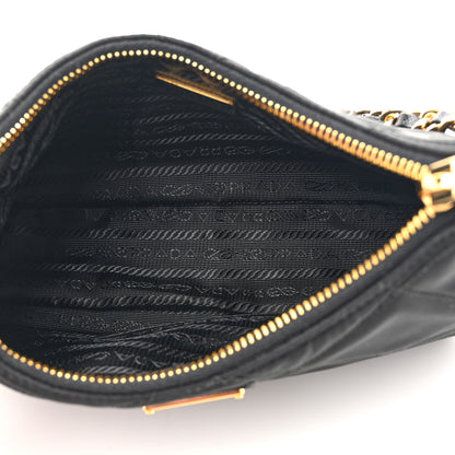 Prada Re-Nylon Saffiano Quilted Mini Re-Edition 1995 Chaine Shoulder Bag Black 5 of 9