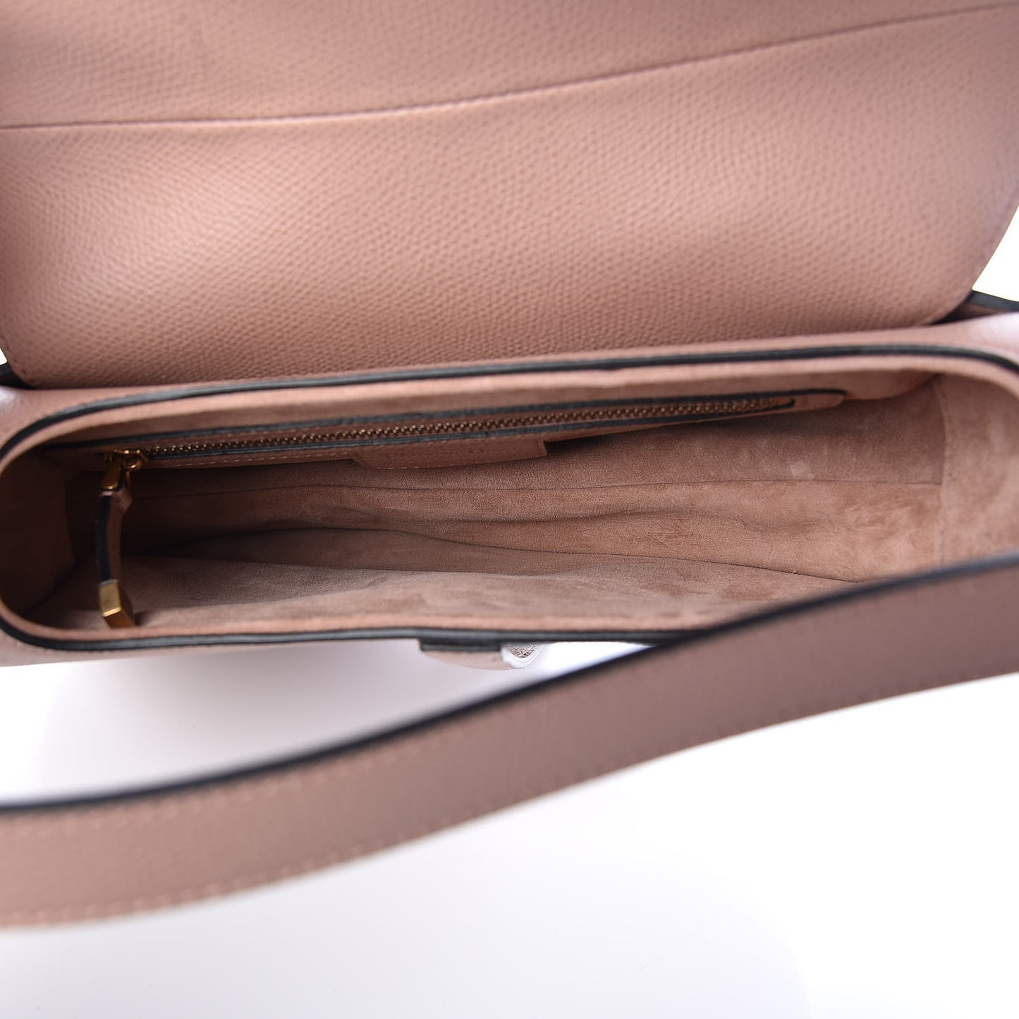 Grained Calfskin Saddle Bag Pink