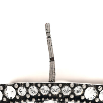 Balenciaga Crystal Cagole Buckle Earrings Antique Silver 5 of 7