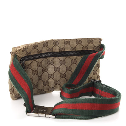 Gucci GG Monogram Web Double Pocket Belt Bag Dark Brown 3 of 13