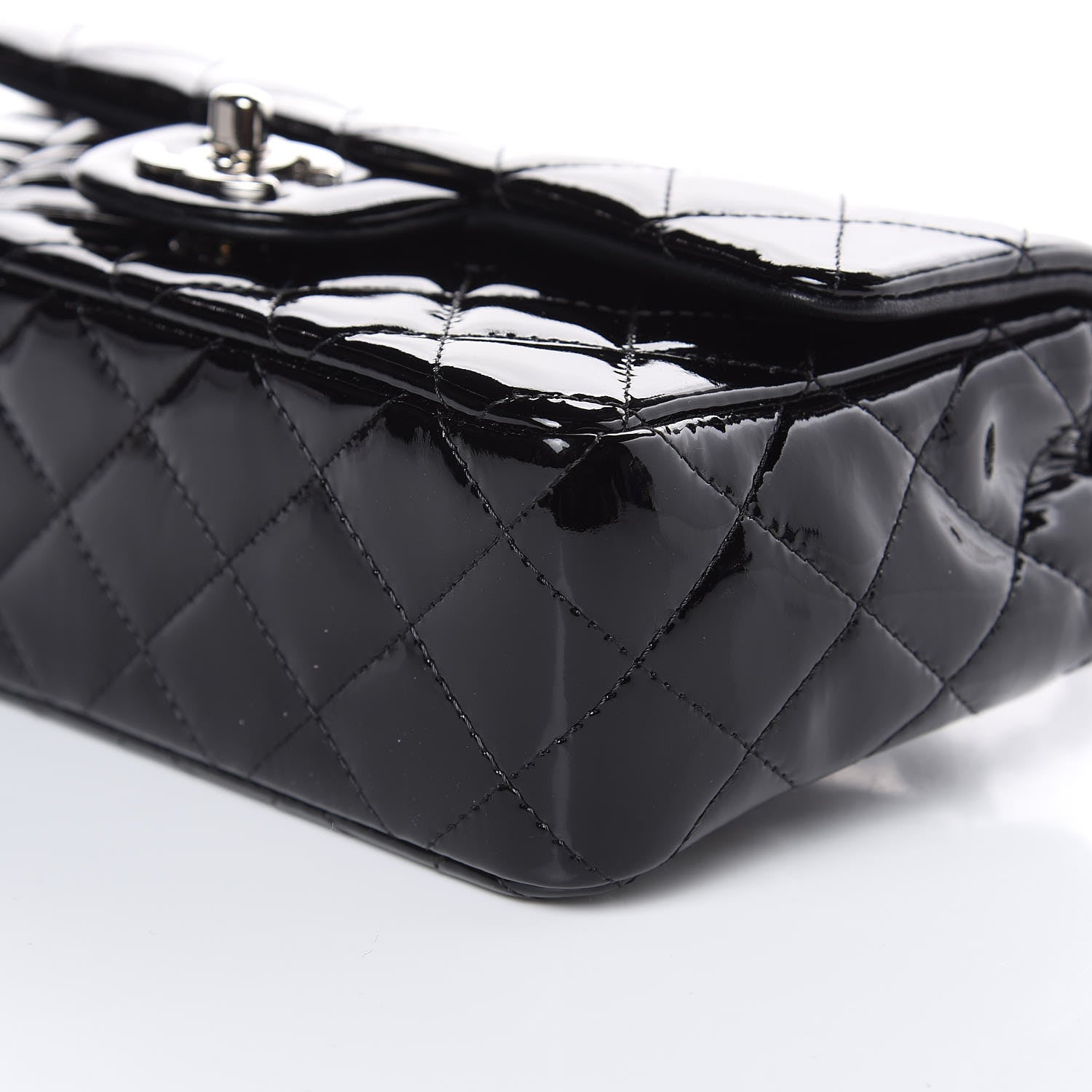 Chanel Patent Calfskin Quilted Mini Rectangular Flap Black 6 of 11