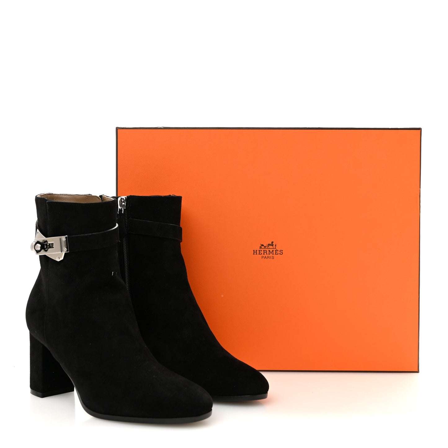 Suede Goatskin Saint Germain Ankle Boots 35.5 Black