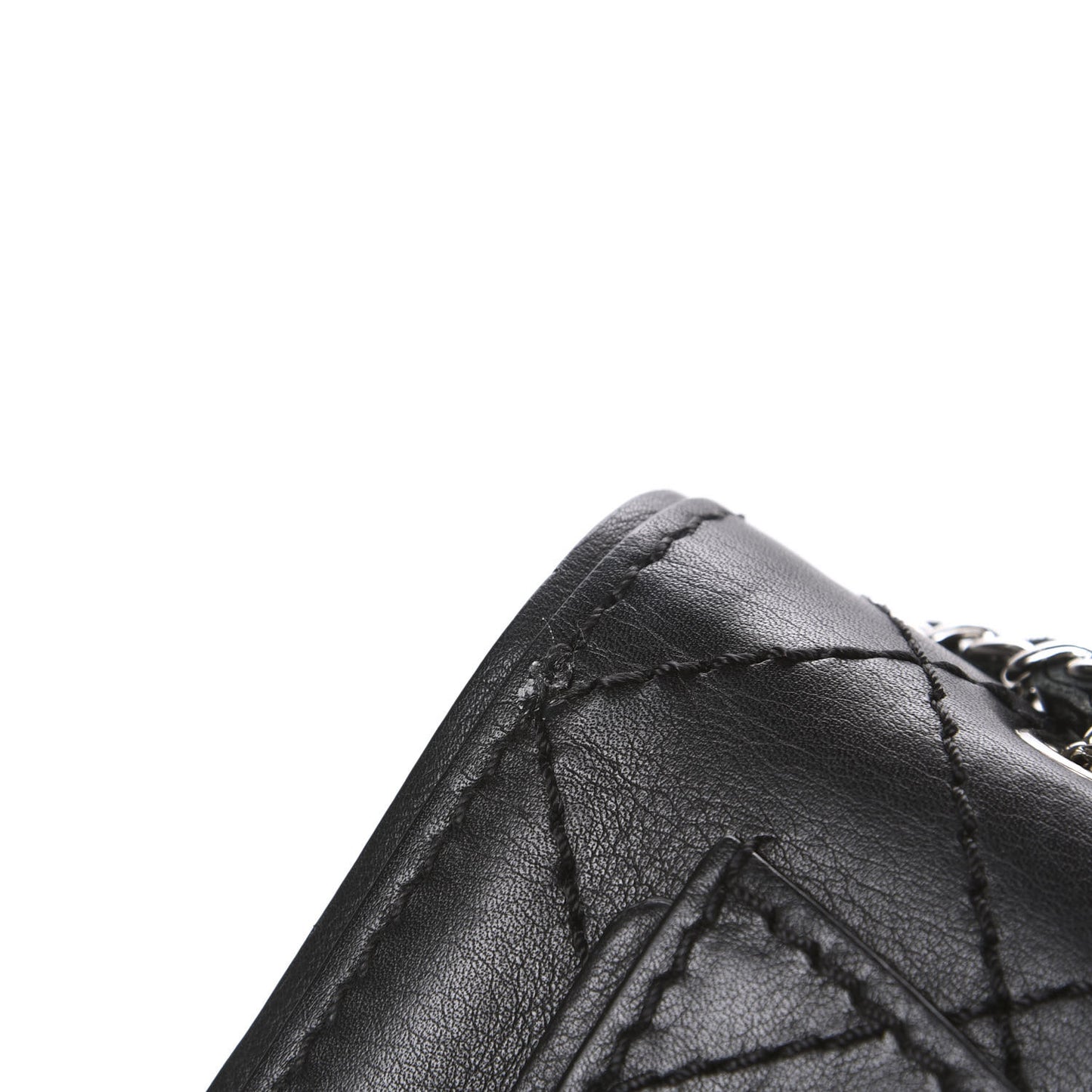 Calfskin Stitched Clutch Flap Black