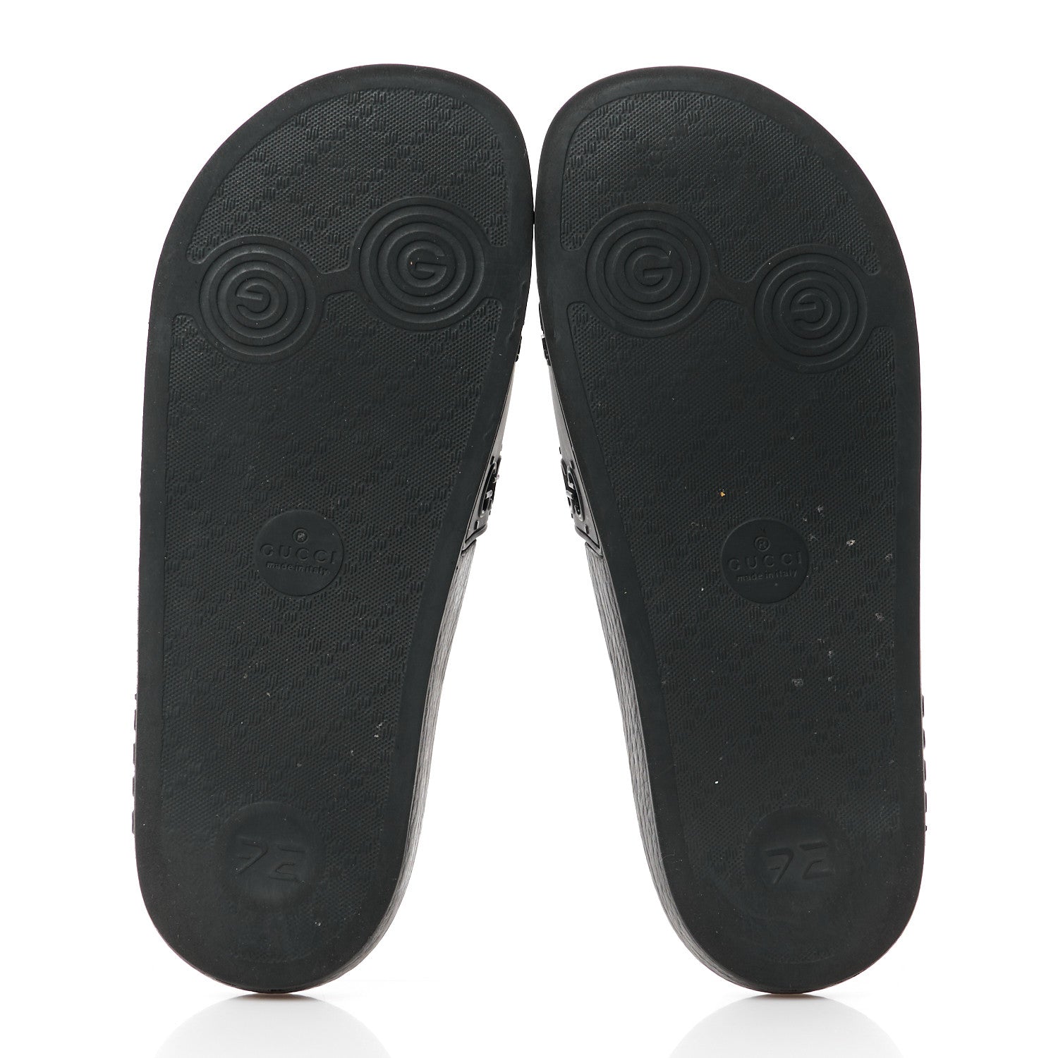 Gucci Rubber GG Monogram Perforated Womens Slide Sandals 39 Black 5 of 9