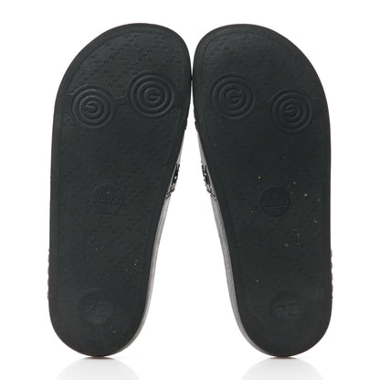 Gucci Rubber GG Monogram Perforated Womens Slide Sandals 39 Black 5 of 9