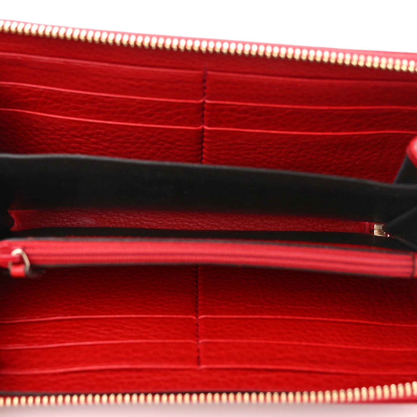 Pebbled Calfskin Soho Zip Around Wallet Red