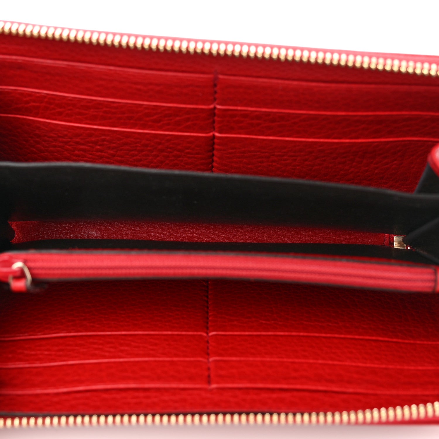Gucci Pebbled Calfskin Soho Zip Around Wallet Red 5 of 8