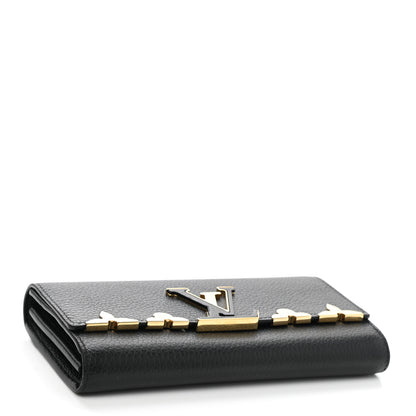 Louis Vuitton Taurillon Embellished Capucines Long Wallet Black 4 of 6