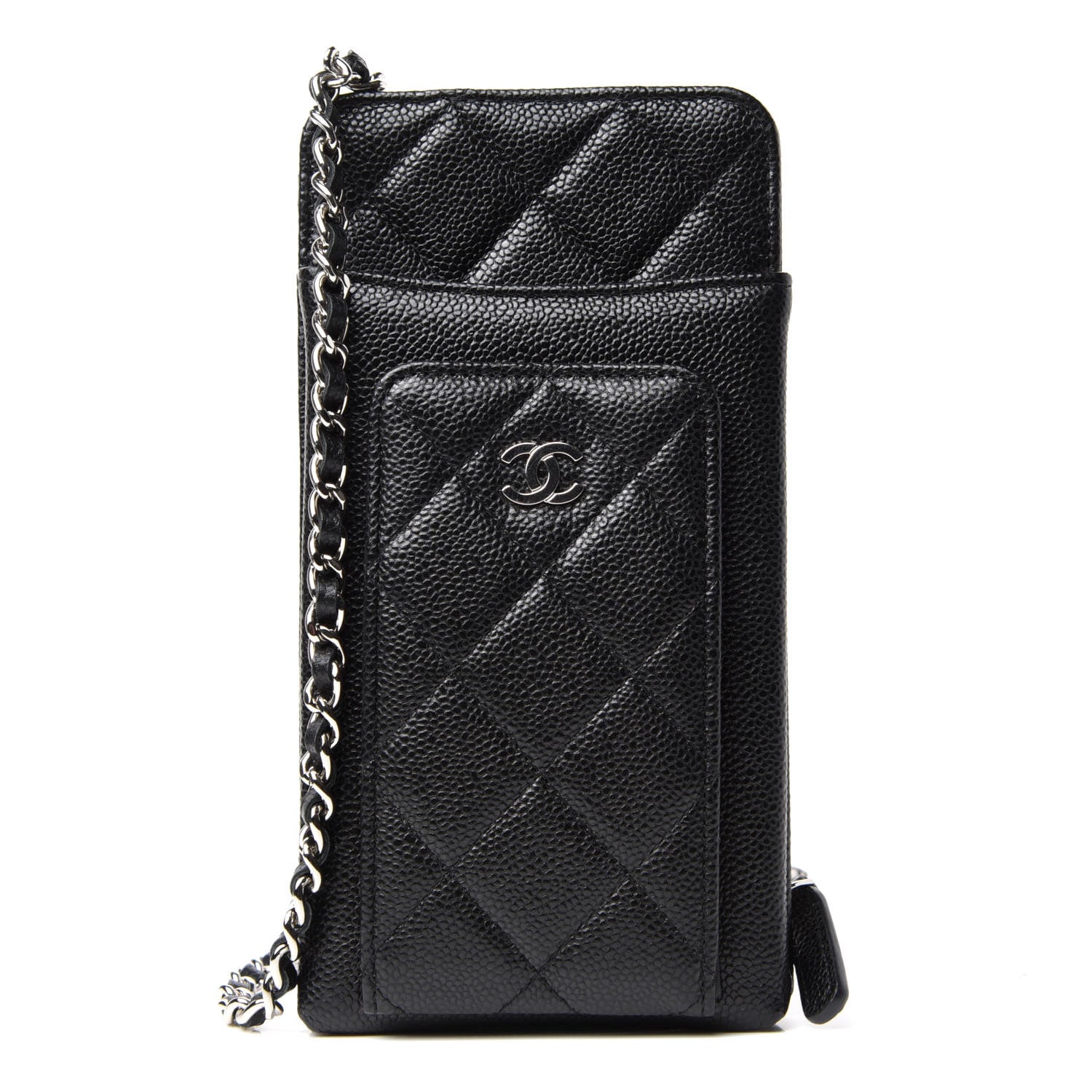 Chanel Caviar Quilted Zip Phone Case Black 1 of 6
