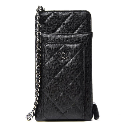 Chanel Caviar Quilted Zip Phone Case Black 1 of 6