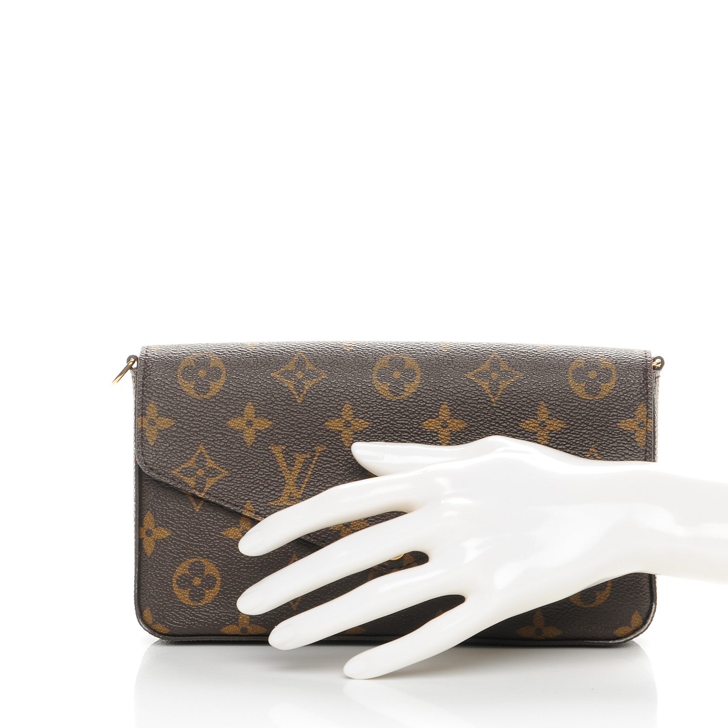 Louis Vuitton Monogram Pochette Felicie Chain Wallet Fuchsia 2 of 9