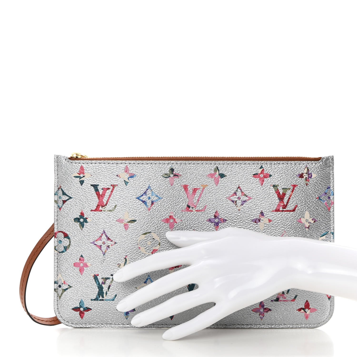 Louis Vuitton Metallic Monogram LV Garden Neverfull MM GM Pochette Silver 2 of 8