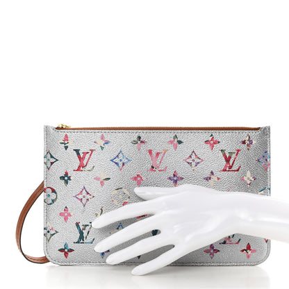 Louis Vuitton Metallic Monogram LV Garden Neverfull MM GM Pochette Silver 2 of 8