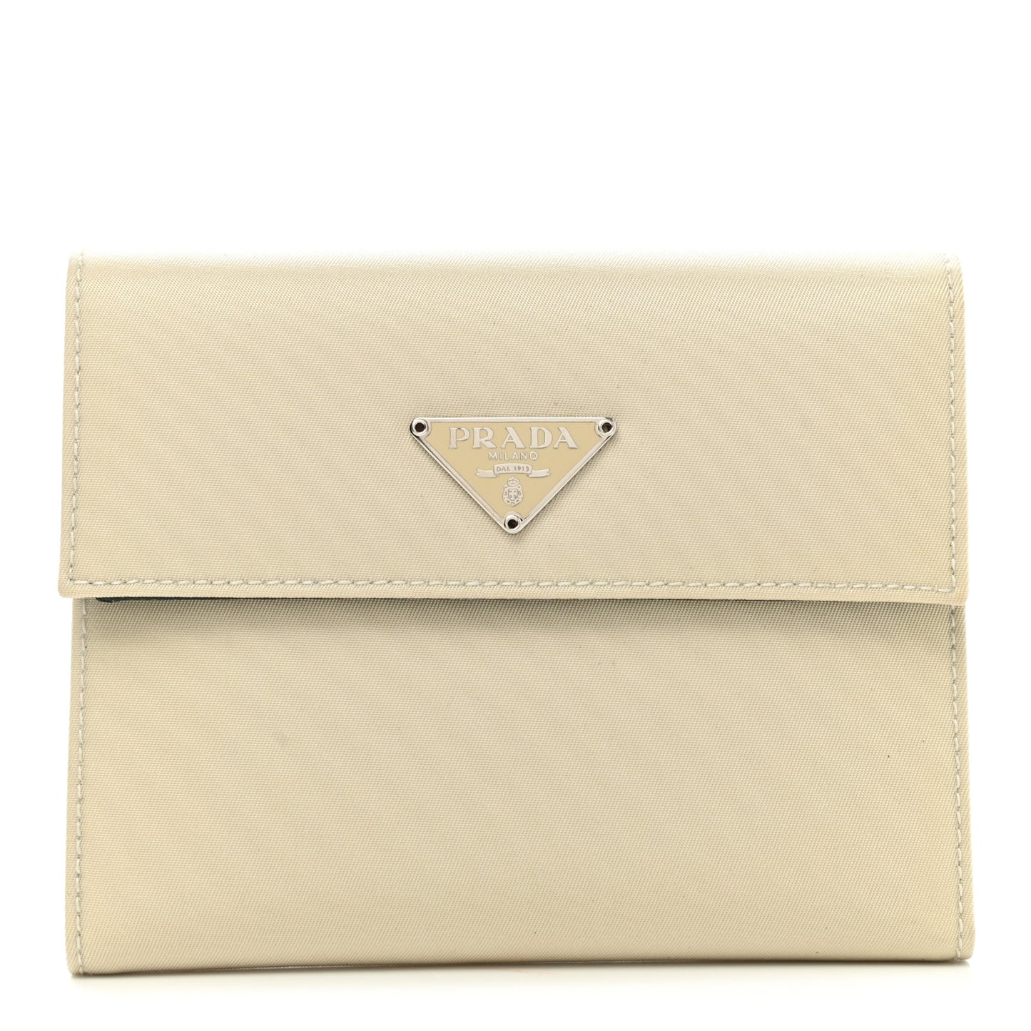 Tessuto Nylon Saffiano Tri-Fold Compact Wallet Lavanda