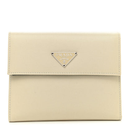 Prada Tessuto Nylon Saffiano Tri-Fold Compact Wallet Lavanda 1 of 7