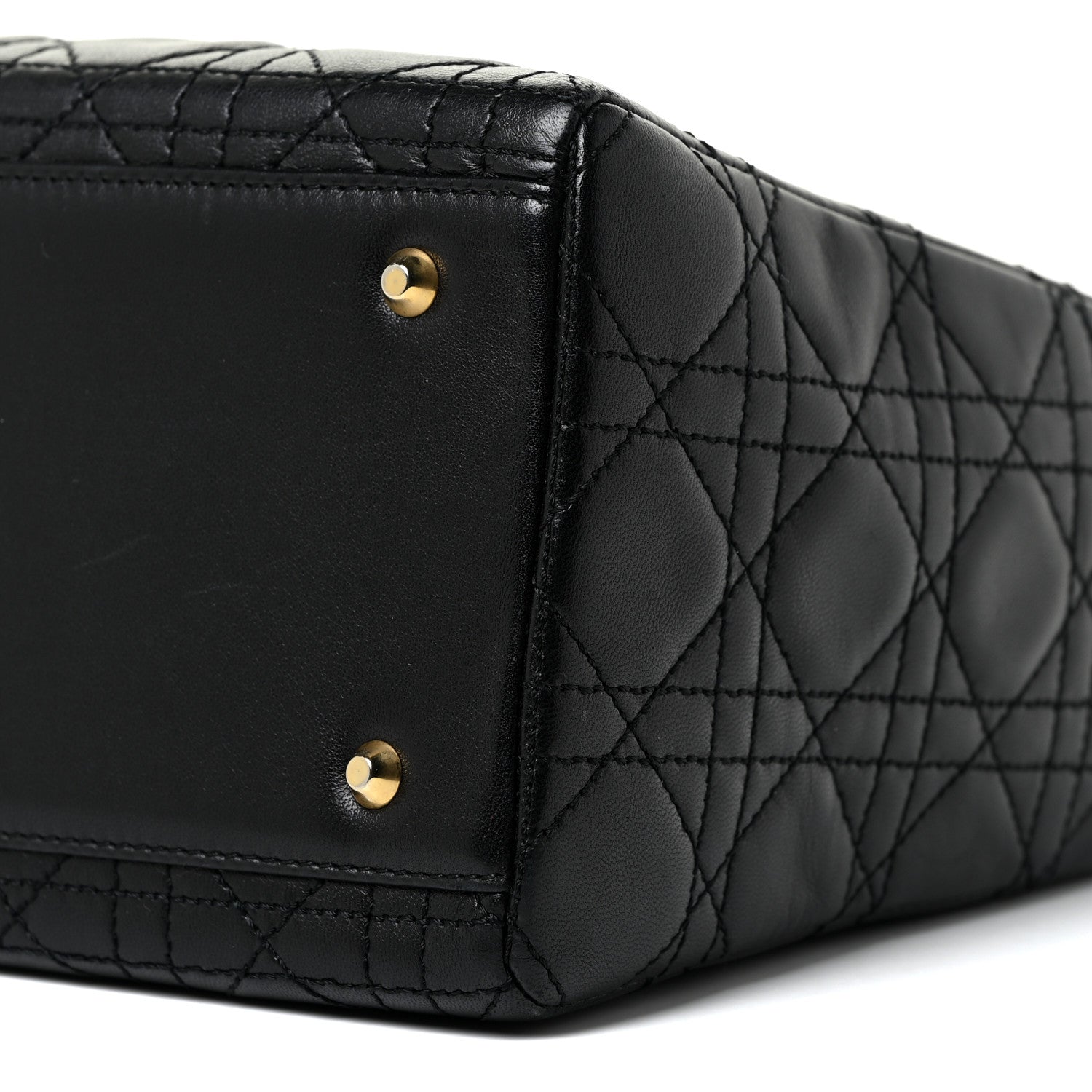 Christian Dior Lambskin Cannage Medium Lady Dior Black 10 of 15
