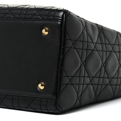 Christian Dior Lambskin Cannage Medium Lady Dior Black 10 of 15