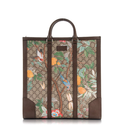Gucci GG Supreme Monogram Tian Web Vertical Tote Beige Multicolor New Acero 1 of 11