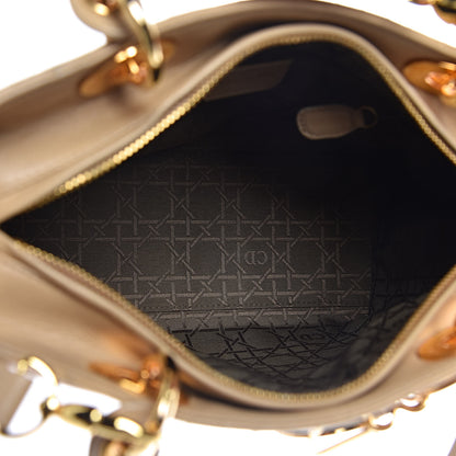 Christian Dior Lambskin Cannage Medium Lady Dior Beige 5 of 11