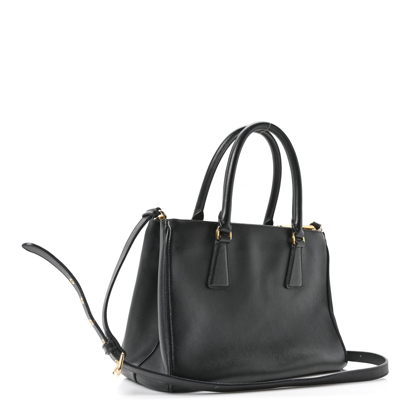 Saffiano Small Galleria Double Zip Tote Black
