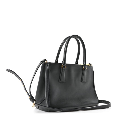 Prada Saffiano Small Galleria Double Zip Tote Black 2 of 9