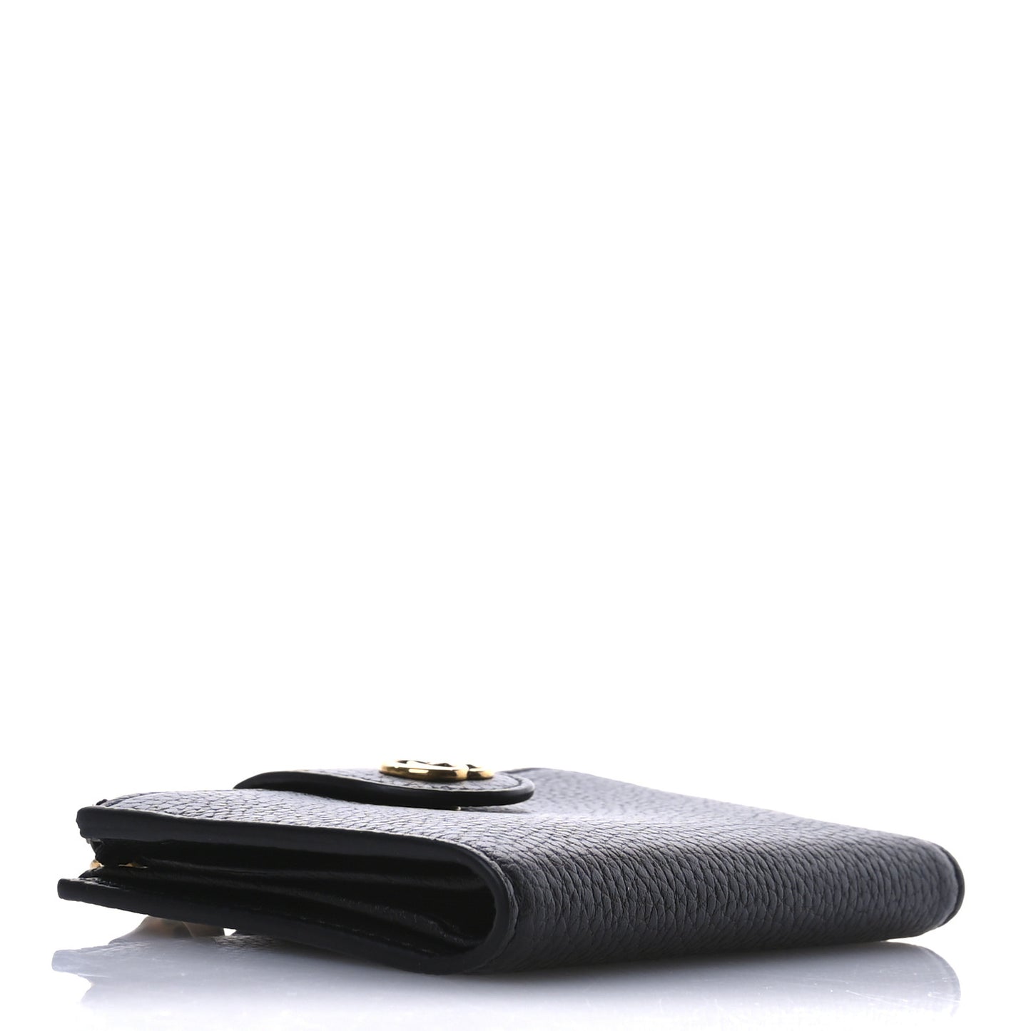 Piuma Calfskin Medium Bamboo Double G Wallet Black