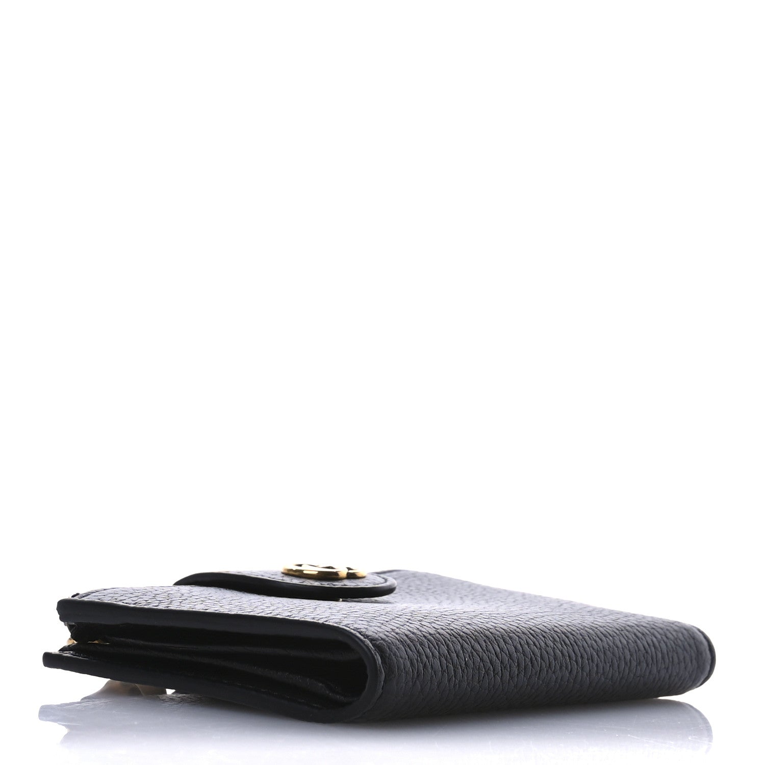 Gucci Piuma Calfskin Medium Bamboo Double G Wallet Black 4 of 7