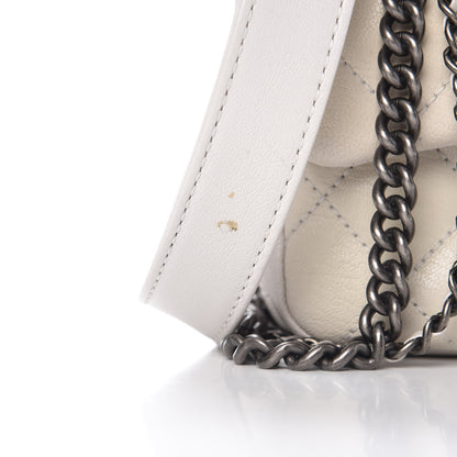 Chanel Shiny Goatskin Quilted Small Double Carry Waist Chain Flap White 15 of 15