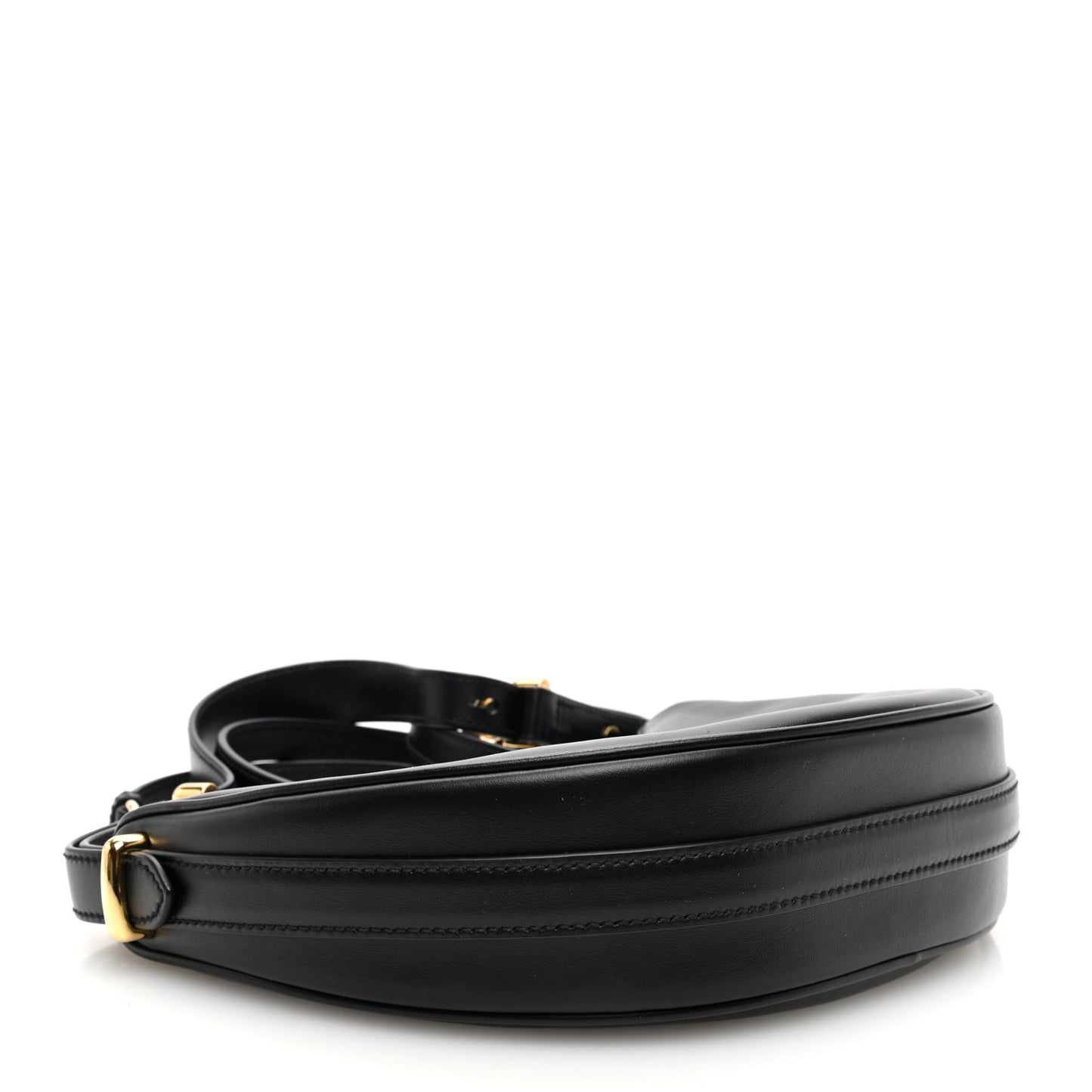 Soft Calfskin Arque Shoulder Bag Black