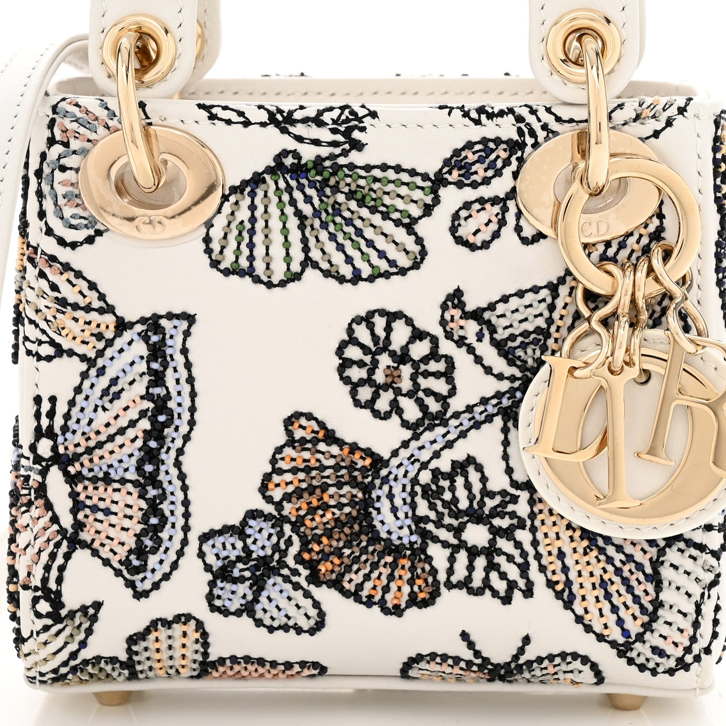 Toile de Jouy Mexico Motif Microbead Embroidered Micro Lady Dior Multicolor