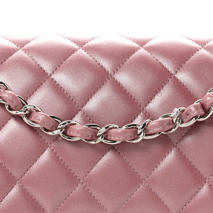 Chanel Iridescent Lambskin Quilted Jumbo Double Flap Light Purple 8 of 11