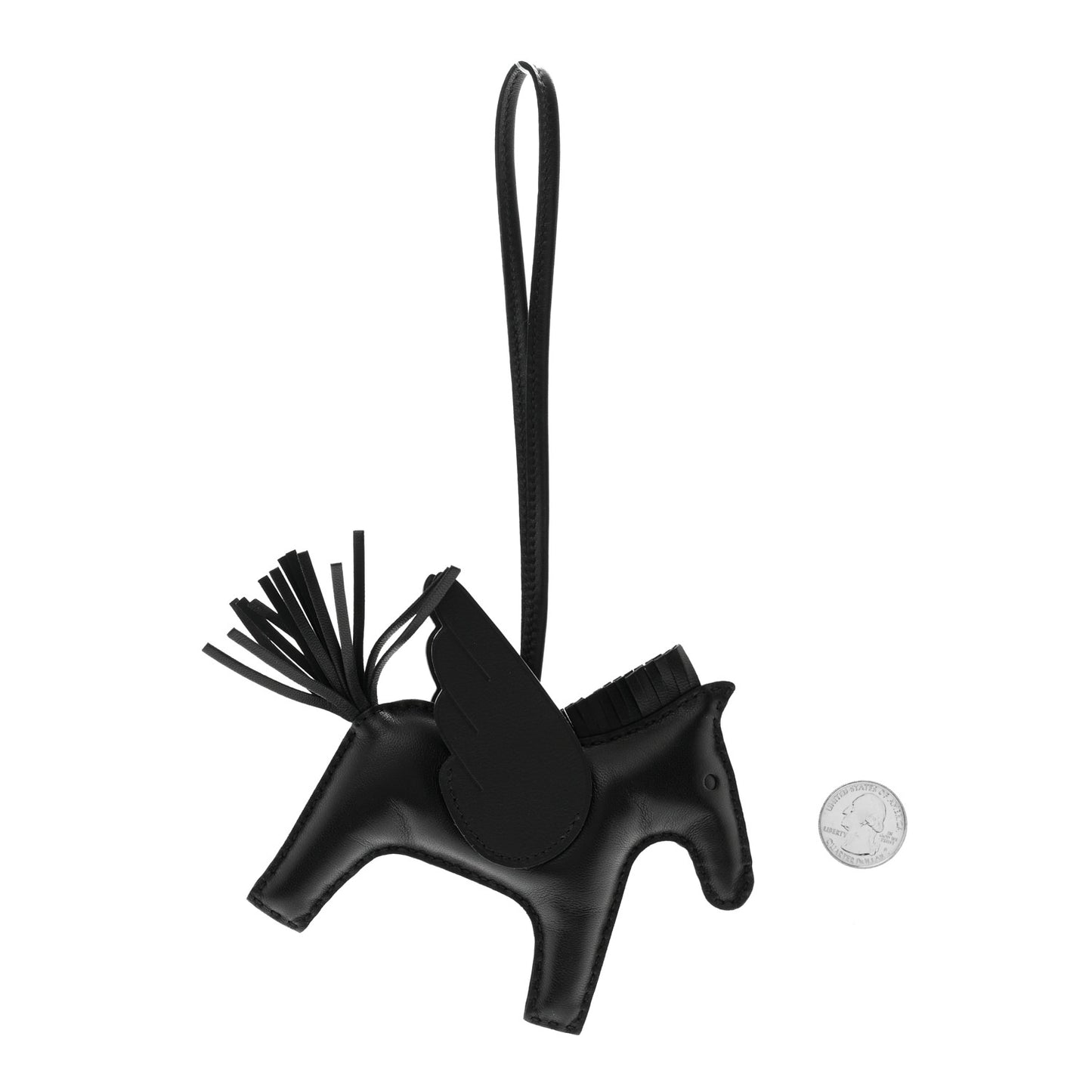 Milo Lambskin Grigri Rodeo Pegase Horse Bag Charm MM So Black