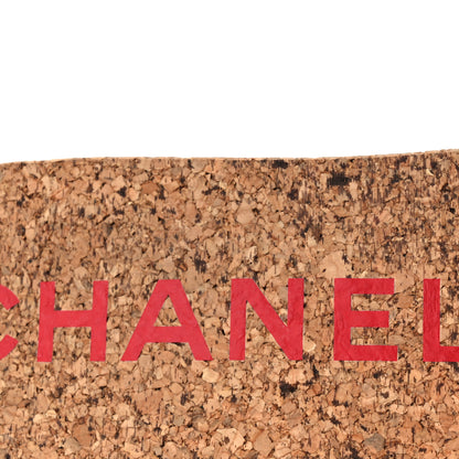Chanel Tweed Lambskin Cork CC Mule Sandals 36 Pink Red 9 of 10