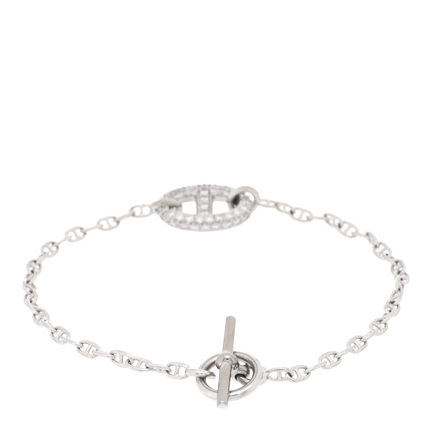 Hermes 18K White Gold Diamond Farandole Bracelet SH 2 of 3