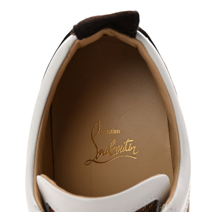 Christian Louboutin Calfskin Mens Louis Junior Spikes Orlato Flat Sneakers 44 Cuoio White 8 of 10