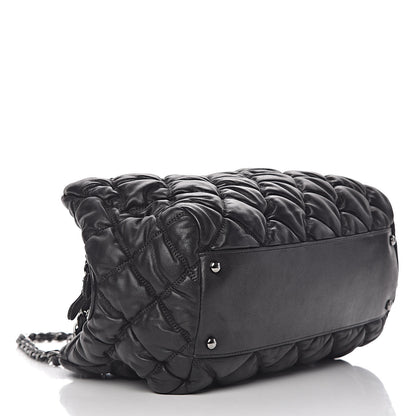 Chanel Calfskin Bubble Quilt Bowler Black 4 of 10