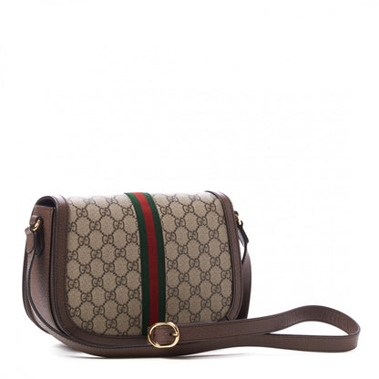 Gucci GG Supreme Monogram Web Small Ophidia Flap Messenger Bag Brown 3 of 10