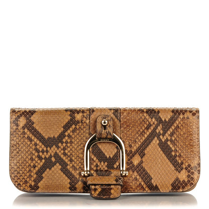 Gucci Python Deerskin Greenwich Clutch Brown 1 of 7
