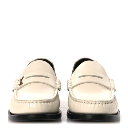 Saint Laurent Calfskin Penny Loafers 36 Pearl 3 of 13