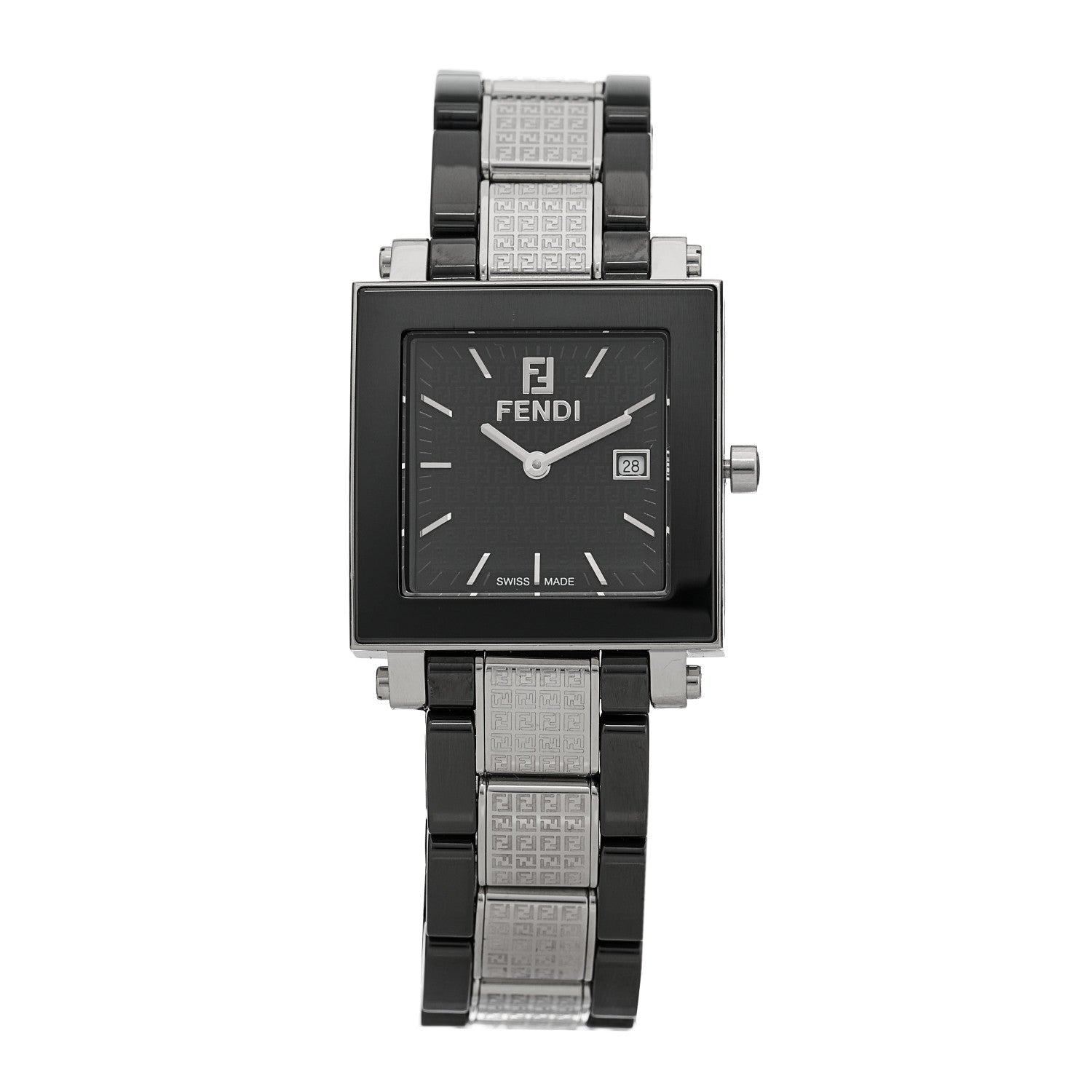Fendi Stainless Steel Ceramic 30mm Orologi Quartz Watch Black 1 of 5