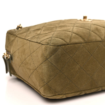 Chanel Suede Calfskin Quilted Camerissimo Camera Case Dark Khaki 9 of 11