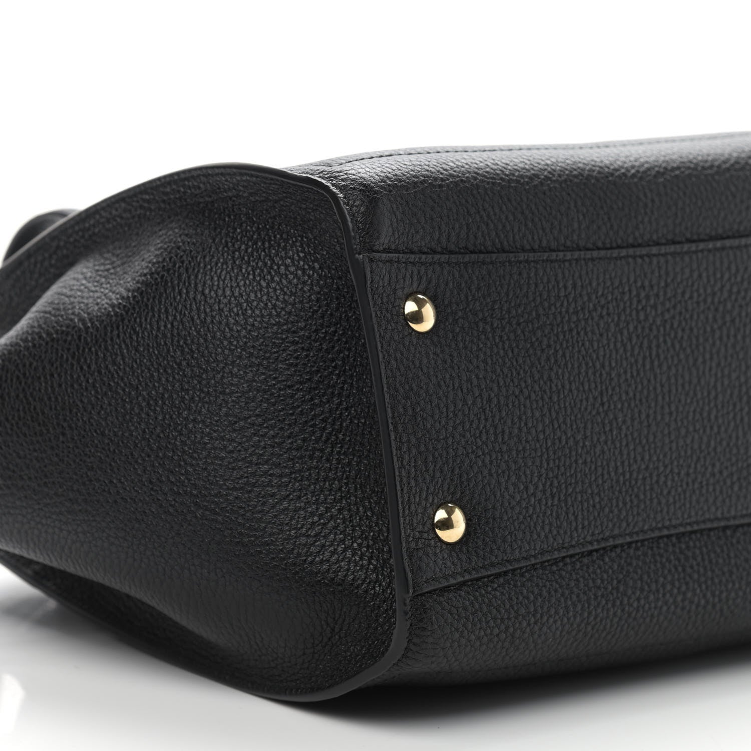 Salvatore Ferragamo Hammered Calfskin Double Handle Small Amy Tote Black 8 of 10