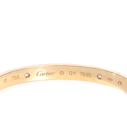 Cartier 18K Yellow Gold 4 Diamond LOVE Bracelet 17 4 of 5