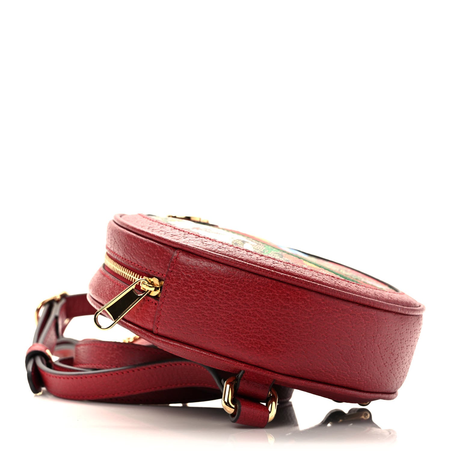 Gucci GG Supreme Monogram Web Flora Mini Ophidia Round Backpack Red 4 of 8