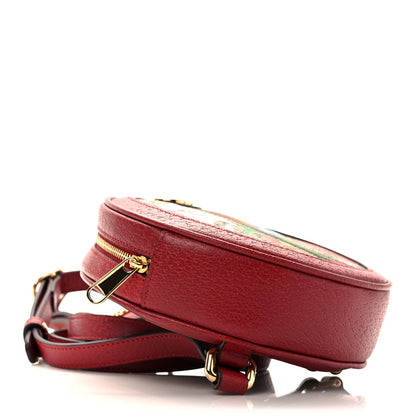 Gucci GG Supreme Monogram Web Flora Mini Ophidia Round Backpack Red 4 of 8