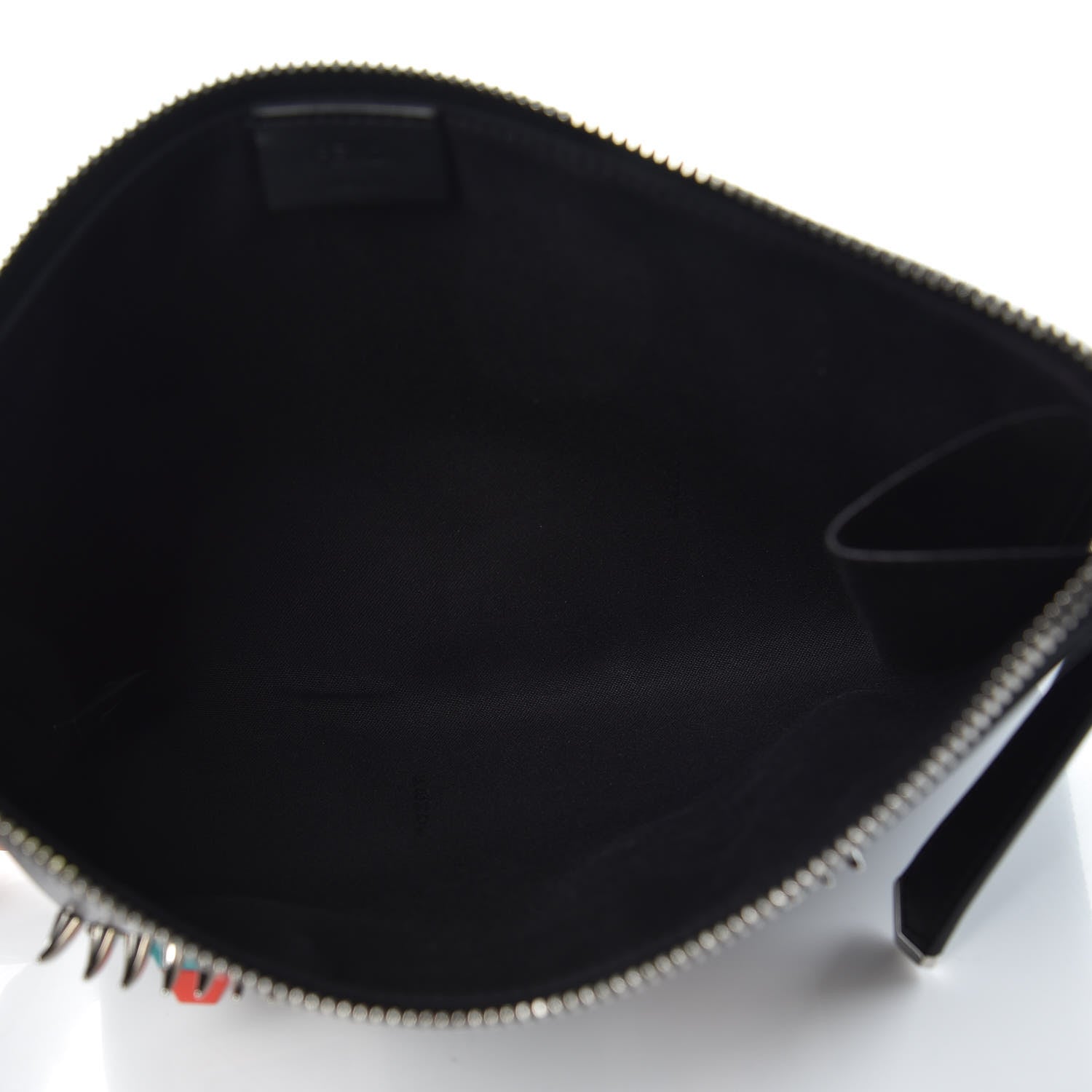 Fendi Vitello Century Hypnoteyes Zip Around Pouch Black 5 of 9